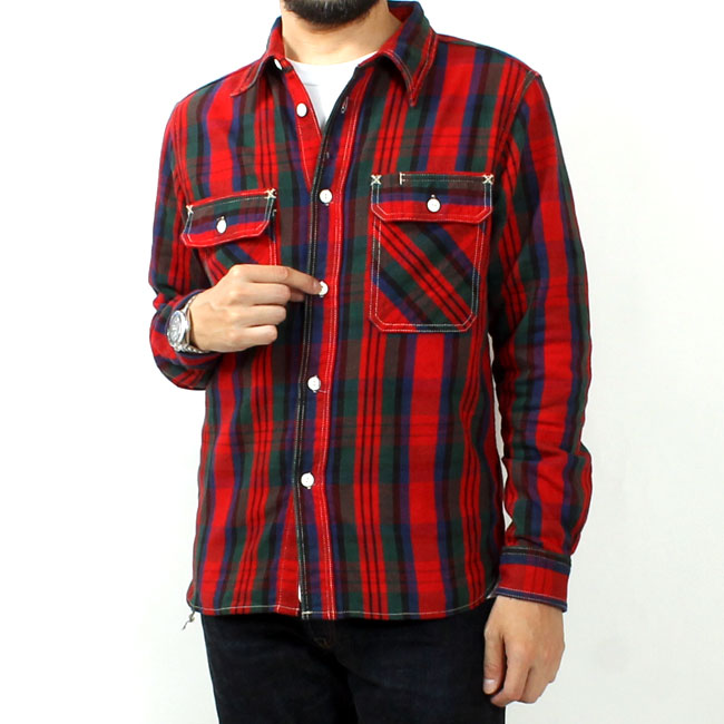 EIGHT-G  8LS-78 Heavy twill flannel work shirt