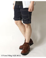 Load image into Gallery viewer, Eight-G Lot.8SP-16 11oz WABASH STRIPE WORK SHORT PANTS
