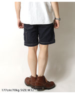 Load image into Gallery viewer, Eight-G Lot.8SP-16 11oz WABASH STRIPE WORK SHORT PANTS
