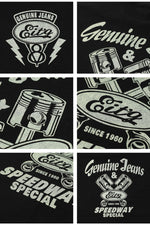 画像をギャラリービューアに読み込む, Eight-G Lot,8ST-TS45 PRINT S/S T-SHIRT "GENUINE JEANS"
