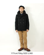 画像をギャラリービューアに読み込む, Buzz Rickson&#39;s Lot,BR12394 Type BLACK PEA COAT WILLIAM GIBSON
