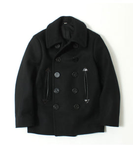 Buzz Rickson's Lot,BR12394 Type BLACK PEA COAT WILLIAM GIBSON