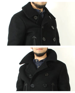 Buzz Rickson's Lot,BR12394 Type BLACK PEA COAT WILLIAM GIBSON