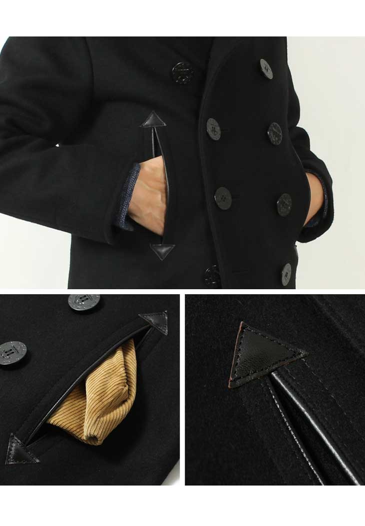 Buzz Rickson's Lot,BR12394 Type BLACK PEA COAT WILLIAM GIBSON