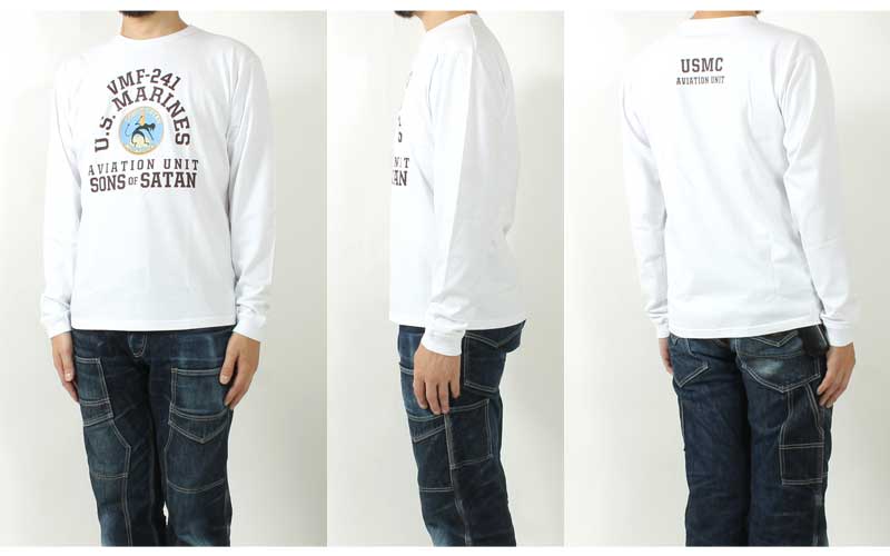 BUZZ RICKSON'S BR69627  L/S T-SHIRT "VMF-241 SONS OF SATAN"