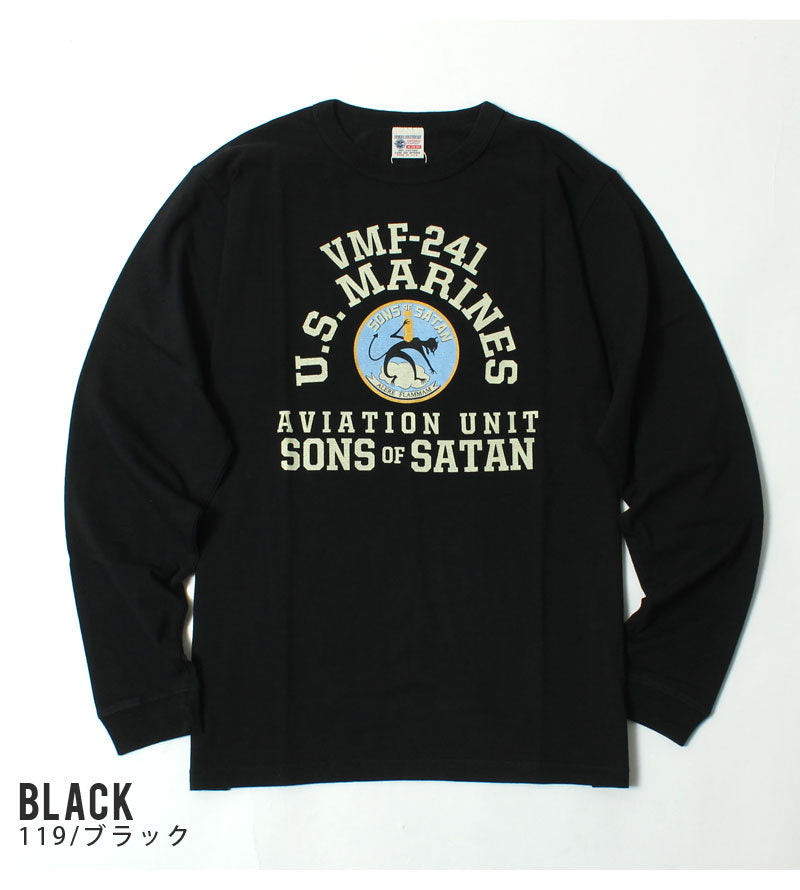 BUZZ RICKSON'S BR69627  L/S T-SHIRT "VMF-241 SONS OF SATAN"