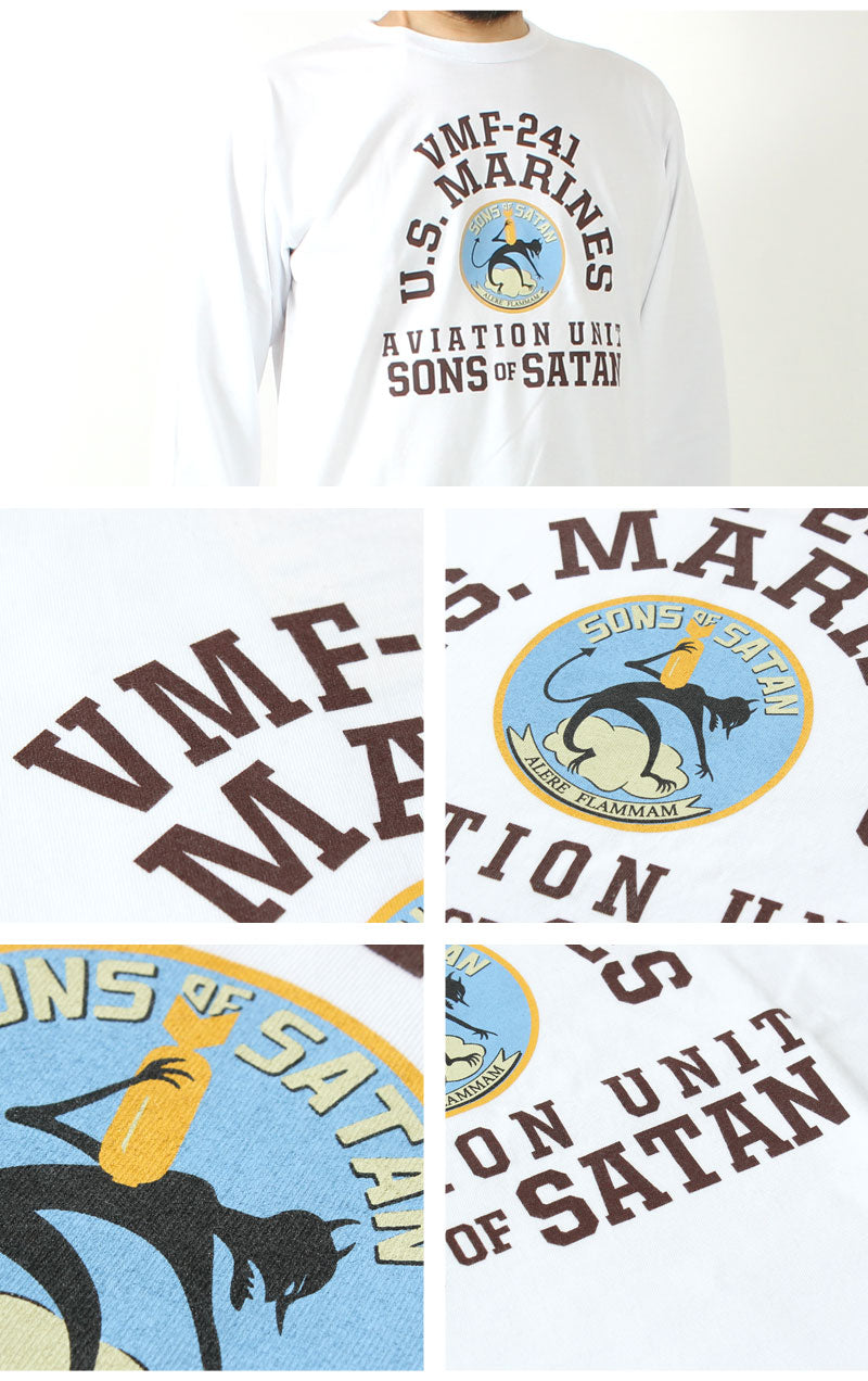 BUZZ RICKSON'S BR69627  L/S T-SHIRT "VMF-241 SONS OF SATAN"