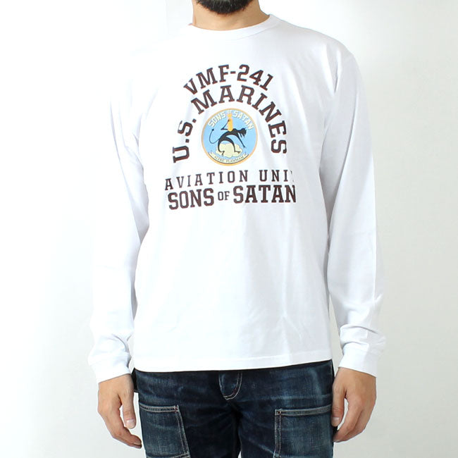 BUZZ RICKSON'S BR69627  L/S T-SHIRT "VMF-241 SONS OF SATAN"