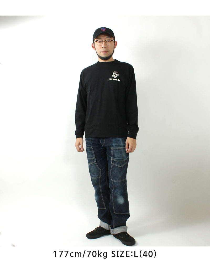 BUZZ RICKSON'S BR69628  L/S T-SHIRT "13th BOMB.SQ. THE GRIM PEAPERS"