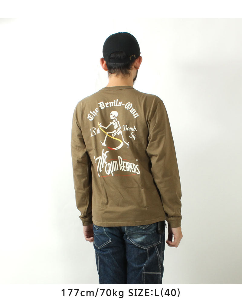 BUZZ RICKSON'S BR69628  L/S T-SHIRT "13th BOMB.SQ. THE GRIM PEAPERS"