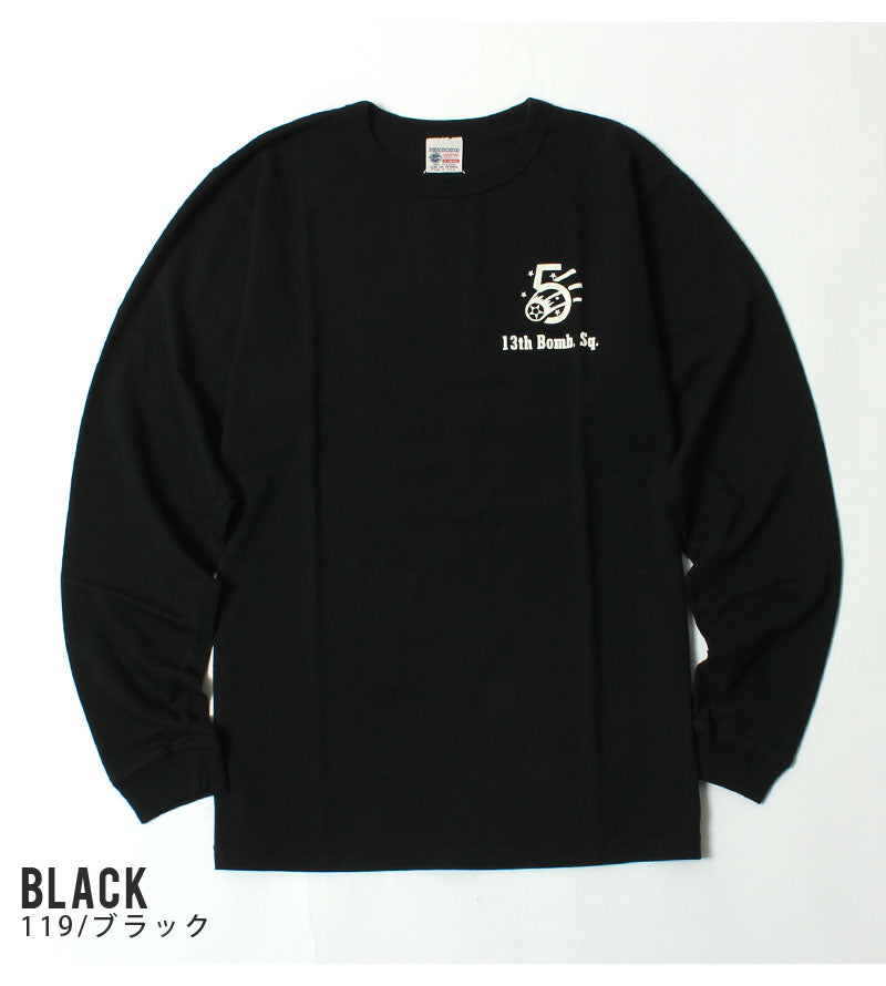 BUZZ RICKSON'S BR69628  L/S T-SHIRT "13th BOMB.SQ. THE GRIM PEAPERS"