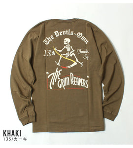 BUZZ RICKSON'S BR69628  L/S T-SHIRT "13th BOMB.SQ. THE GRIM PEAPERS"