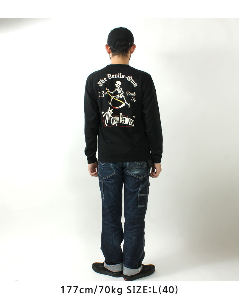BUZZ RICKSON'S BR69628  L/S T-SHIRT "13th BOMB.SQ. THE GRIM PEAPERS"