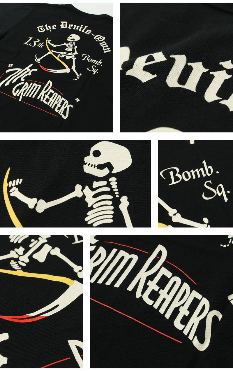 BUZZ RICKSON'S BR69628  L/S T-SHIRT "13th BOMB.SQ. THE GRIM PEAPERS"