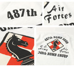 Buzz Rickson's Lot,79372 SLUB YARN T-SHIRT "487th BOMB. SQ"