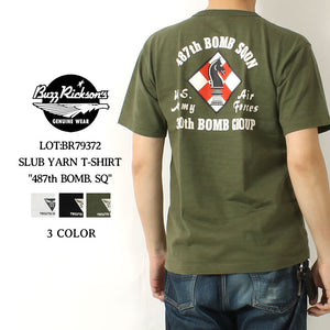 Buzz Rickson's Lot,79372 SLUB YARN T-SHIRT "487th BOMB. SQ"