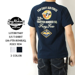 Buzz Rickson's BR79407 S/S T-SHIRT "12th FTR-BOMB.SQ. FOXY FEW"