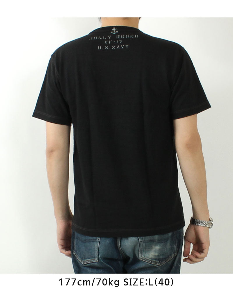 BUZZ RICKSON'S BR79561  SLUB YARN T-SHIRT "VF-17 JOLLY ROGER"