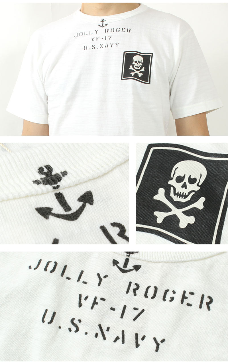 BUZZ RICKSON'S BR79561  SLUB YARN T-SHIRT "VF-17 JOLLY ROGER"