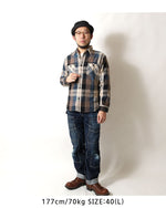 画像をギャラリービューアに読み込む, DELUXEWARE HV-57 Heavy flannel shirt "50s BLUE KING"
