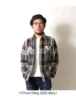 画像をギャラリービューアに読み込む, DELUXEWARE HV-57 Heavy flannel shirt "50s BLUE KING"
