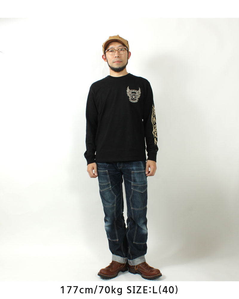 VANSON NVLT-2507 Flying Star Embroidered Jersey Long Sleeve T-Shirt