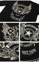 Load image into Gallery viewer, VANSON NVLT-2507 Flying Star Embroidered Jersey Long Sleeve T-Shirt
