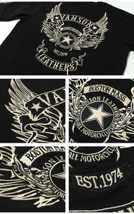 VANSON NVLT-2507 Flying Star Embroidered Jersey Long Sleeve T-Shirt