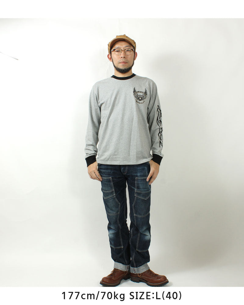 VANSON NVLT-2507 Flying Star Embroidered Jersey Long Sleeve T-Shirt