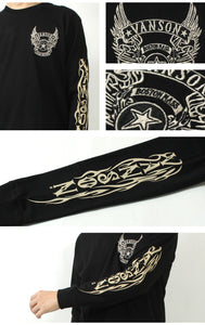 VANSON NVLT-2507 Flying Star Embroidered Jersey Long Sleeve T-Shirt