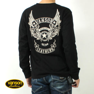 VANSON NVLT-2507 Flying Star Embroidered Jersey Long Sleeve T-Shirt