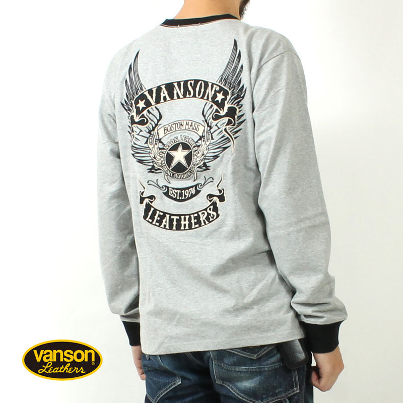 VANSON NVLT-2507 Flying Star Embroidered Jersey Long Sleeve T-Shirt