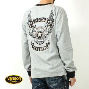 VANSON NVLT-2507 Flying Star Embroidered Jersey Long Sleeve T-Shirt