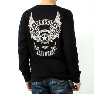 VANSON NVLT-2507 Flying Star Embroidered Jersey Long Sleeve T-Shirt