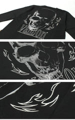 Load image into Gallery viewer, VANSON  NVLT-2514 Skull Head Embroidered Jersey Long Sleeve T-Shirt
