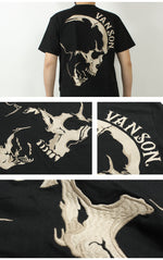 Load image into Gallery viewer, VANSON NVST-2506 Big skull embroidered short sleeve T-shirt
