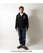 画像をギャラリービューアに読み込む, VANSON  NVSZ-2522 Premium Line Embroidered Patch Full Zip Hoodie
