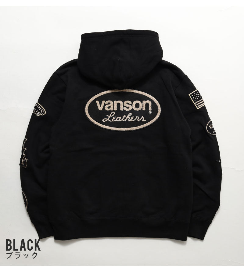 VANSON  NVSZ-2522 Premium Line Embroidered Patch Full Zip Hoodie