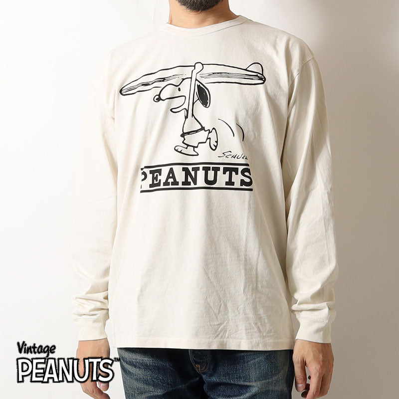 PEANUTS PELT-2401 Vintage Peanuts Surf Snoopy Long T-Shirt
