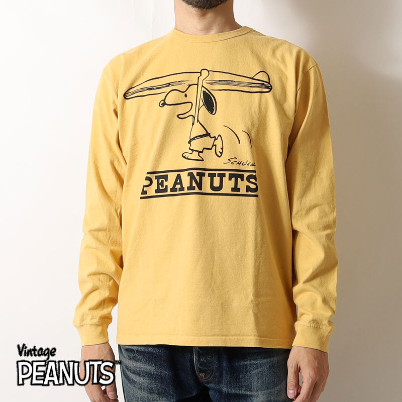 PEANUTS PELT-2401 Vintage Peanuts Surf Snoopy Long T-Shirt