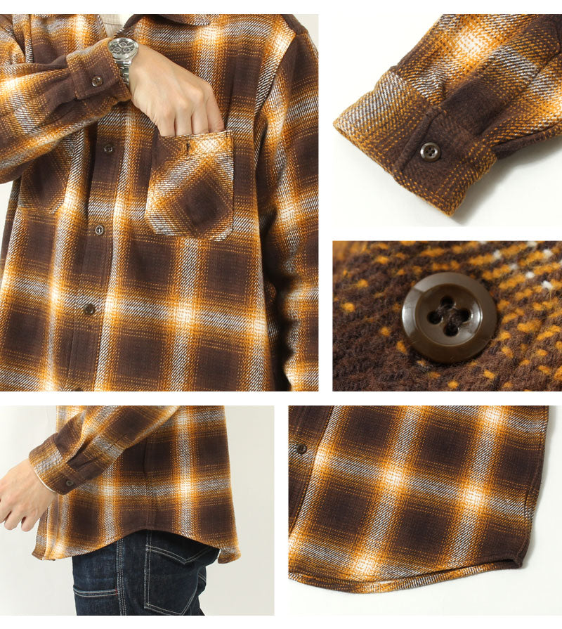 Sugar Cane SC29203 OMBRE PLAID HEAVY FLANNEL L/S WORK SHIRT