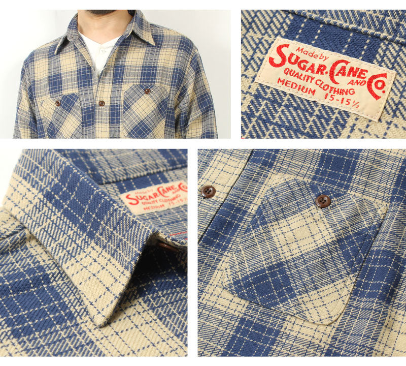 Sugar Cane SC29358 TWILL CHECK WORK SHIRT