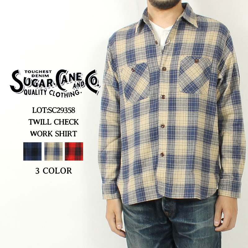 Sugar Cane SC29358 TWILL CHECK WORK SHIRT