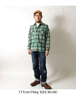 画像をギャラリービューアに読み込む, SUGAR CANE SC29564  TWILL CHECK WORK SHIRT
