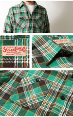 画像をギャラリービューアに読み込む, SUGAR CANE SC29564  TWILL CHECK WORK SHIRT
