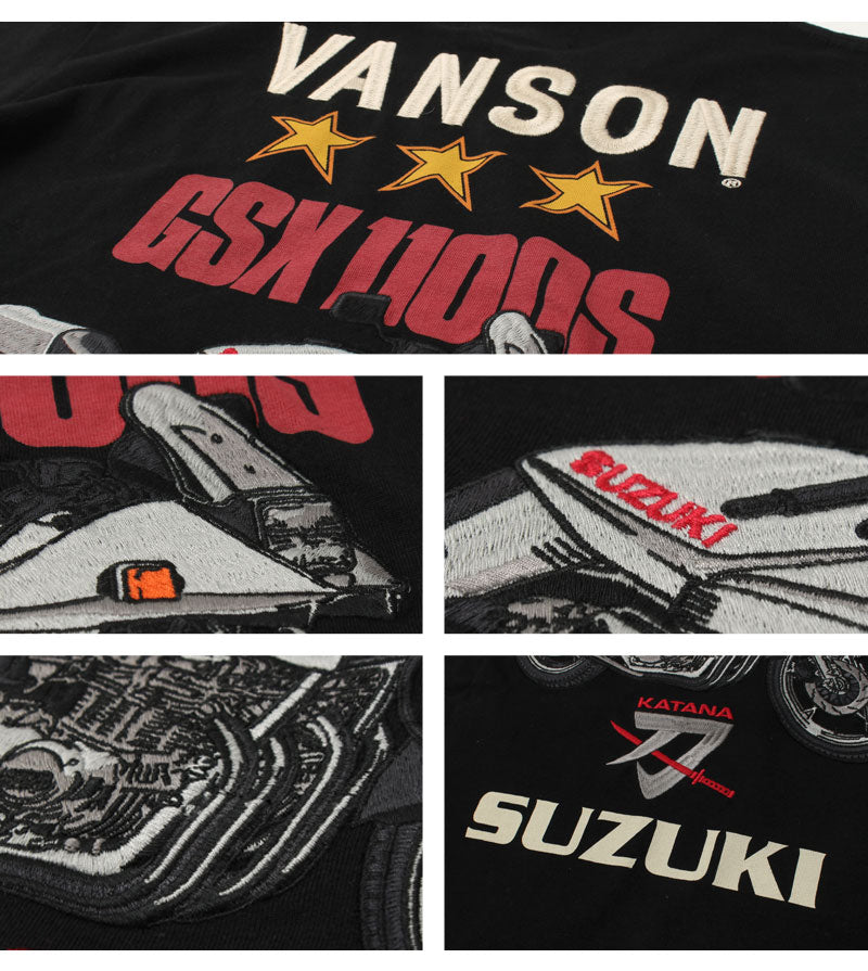 Vanson × SUZUKI SMV-2402 S/S T-Shirt GSX1100S Katana 刀 Model