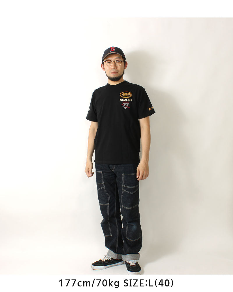 Vanson × SUZUKI SMV-2402 S/S T-Shirt GSX1100S Katana 刀 Model