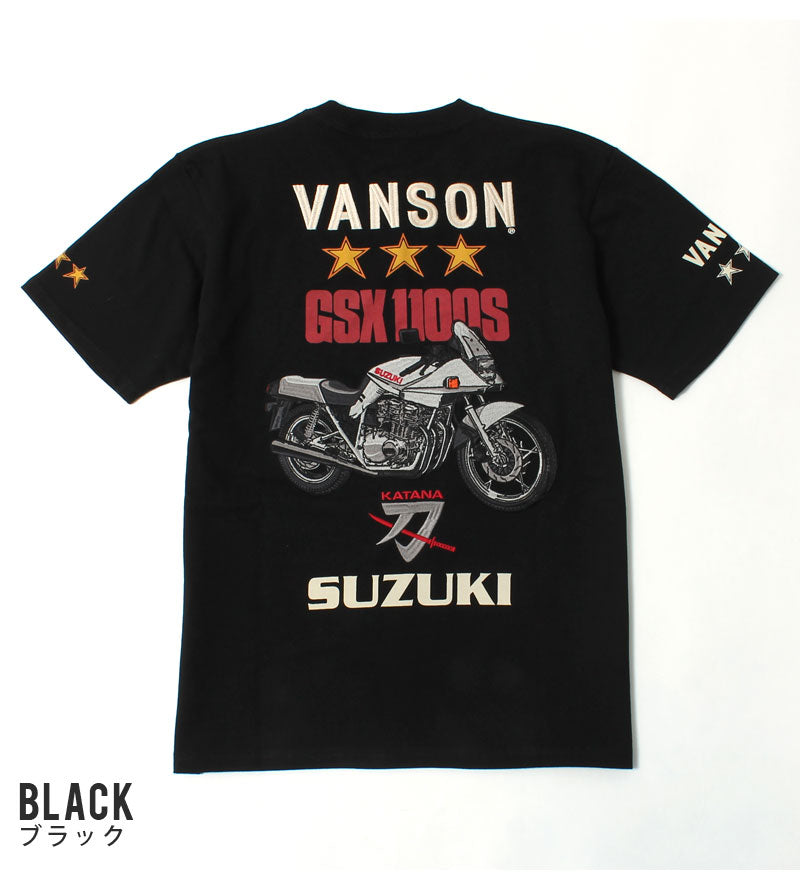 Vanson × SUZUKI SMV-2402 S/S T-Shirt GSX1100S Katana 刀 Model