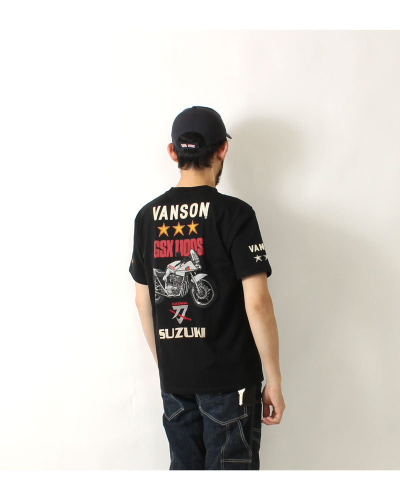 Vanson × SUZUKI SMV-2402 S/S T-Shirt GSX1100S Katana 刀 Model