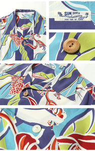 SUN SURF SS39020 RAYON HAWAIIAN SHIRT "TORCH GINGER"